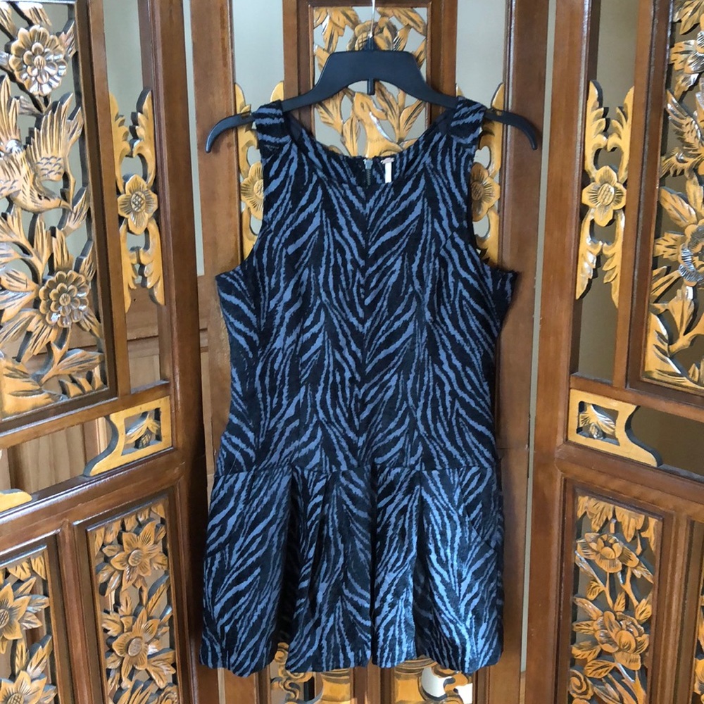 Free People Zebra Print Drop Waist Dress Size 4